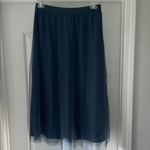 J Crew Elegant Dark Teal Tulle Skirt